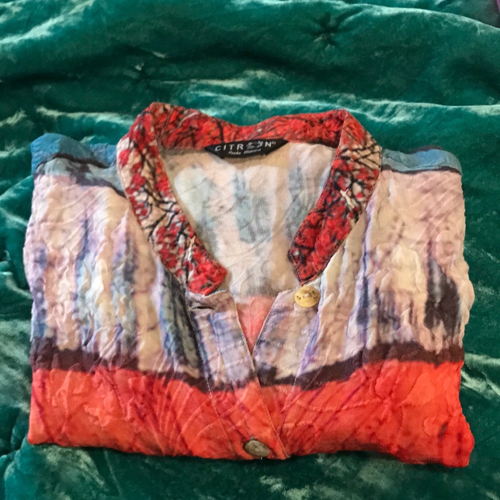 Citron Santa Monica Butterfly Print Blouse.